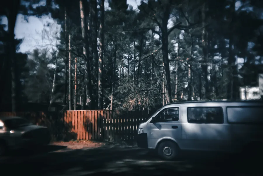 Auto metsatee ääres