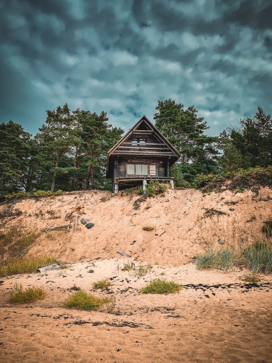 Puitmaja liivasel maastikul